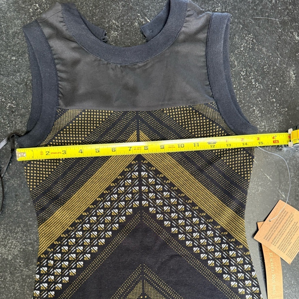 RACHEL Rachel Roy SMALL Black and Green Geometric Midi Dress, NWT - Picture 5 of 11